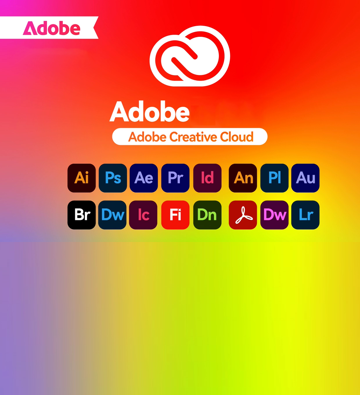 Adobe Creative Cloud Pro new 1-Year Subscription Genuine License